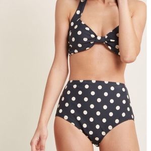 Sz 8 turquoise vintage high waisted bikini set